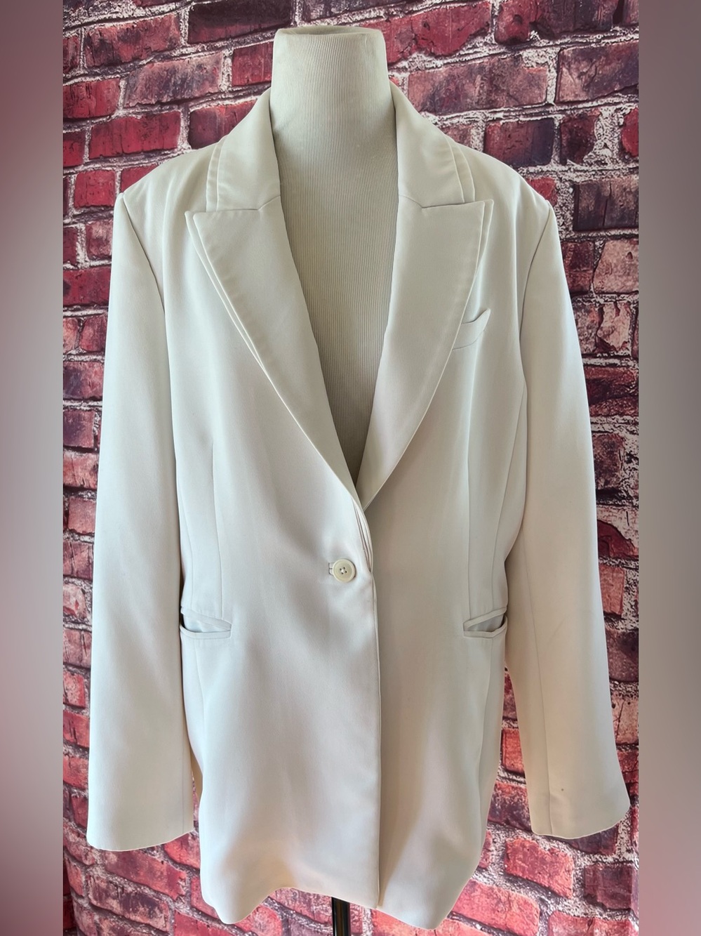 Ted Baker London Cream Single Button Tailored Blazer Jacket Coat Size 5 US 12